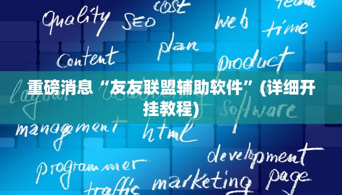 重磅消息“友友联盟辅助软件”(详细开挂教程)