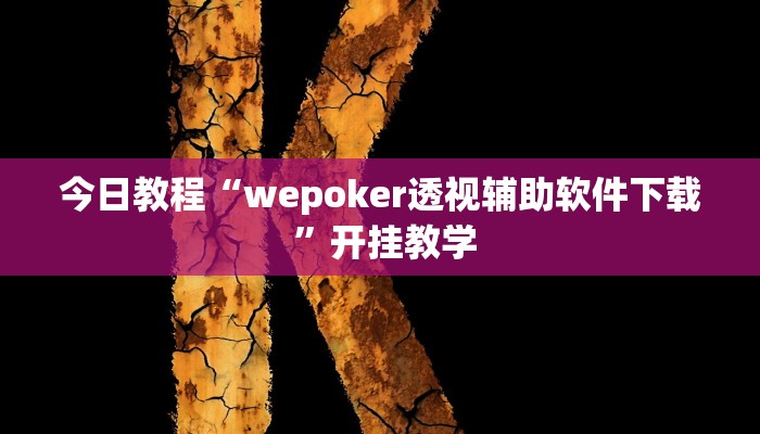 今日教程“wepoker透视辅助软件下载 ”开挂教学