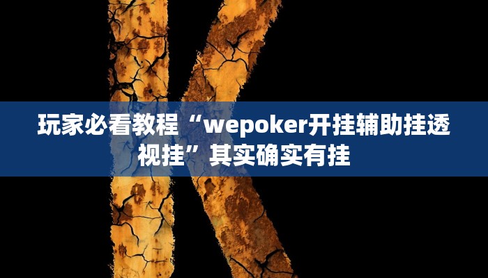 玩家必看教程“wepoker开挂辅助挂透视挂”其实确实有挂