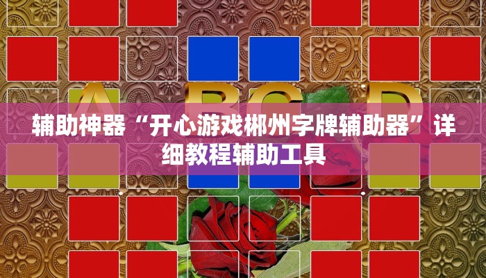 辅助神器“开心游戏郴州字牌辅助器”详细教程辅助工具