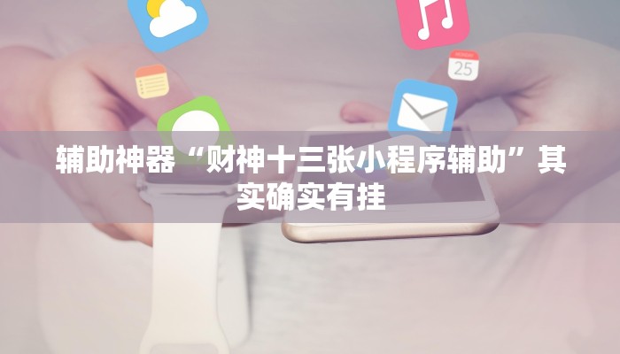 辅助神器“财神十三张小程序辅助”其实确实有挂