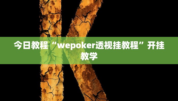 今日教程“wepoker透视挂教程”开挂教学