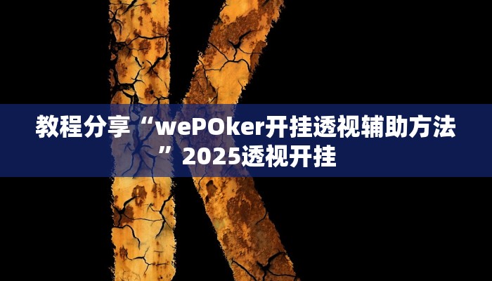 教程分享“wePOker开挂透视辅助方法”2025透视开挂
