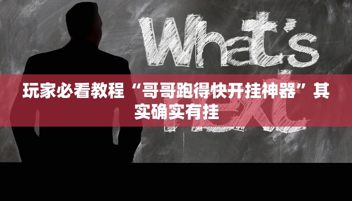 玩家必看教程“哥哥跑得快开挂神器”其实确实有挂