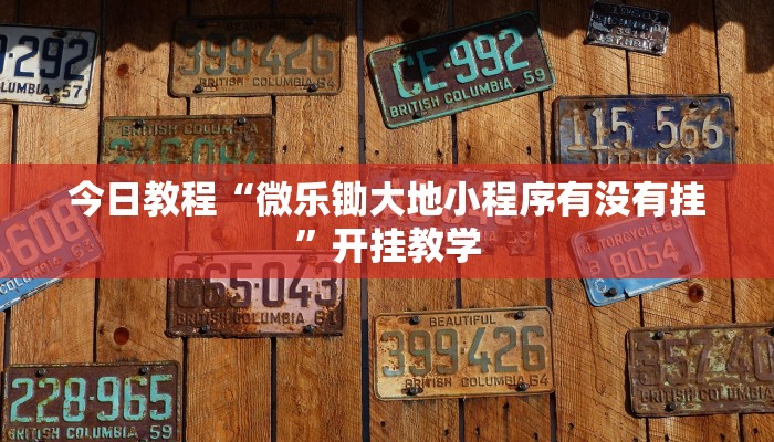 今日教程“微乐锄大地小程序有没有挂”开挂教学 今日教程“微乐锄大地小程序有没有挂”开挂教学