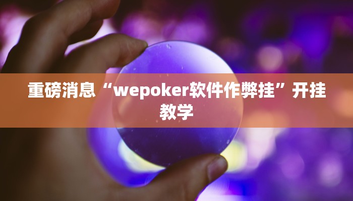 重磅消息“wepoker软件作弊挂”开挂教学