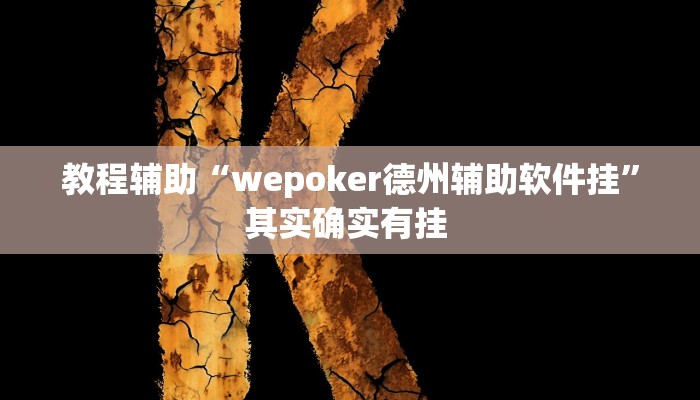 教程辅助“wepoker德州辅助软件挂”其实确实有挂 