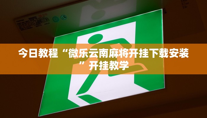 今日教程“微乐云南麻将开挂下载安装”开挂教学