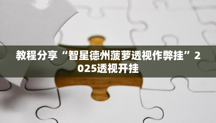 教程分享“智星德州菠萝透视作弊挂”2025透视开挂