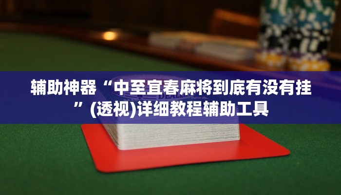 辅助神器“中至宜春麻将到底有没有挂”(透视)详细教程辅助工具 辅助神器“中至宜春麻将到底有没有挂”(透视)详细教程辅助工具