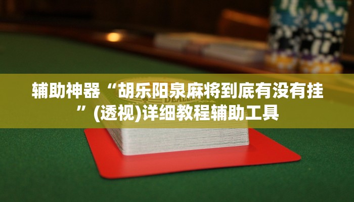 辅助神器“胡乐阳泉麻将到底有没有挂”(透视)详细教程辅助工具