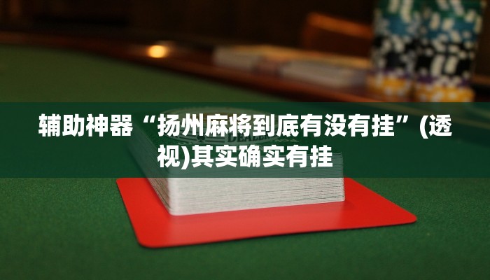 辅助神器“扬州麻将到底有没有挂”(透视)其实确实有挂